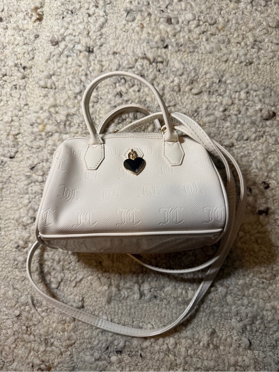 Juicy Couture Handbags - Juicy Couture White Monogram Satchel Handbag with Heart Charm